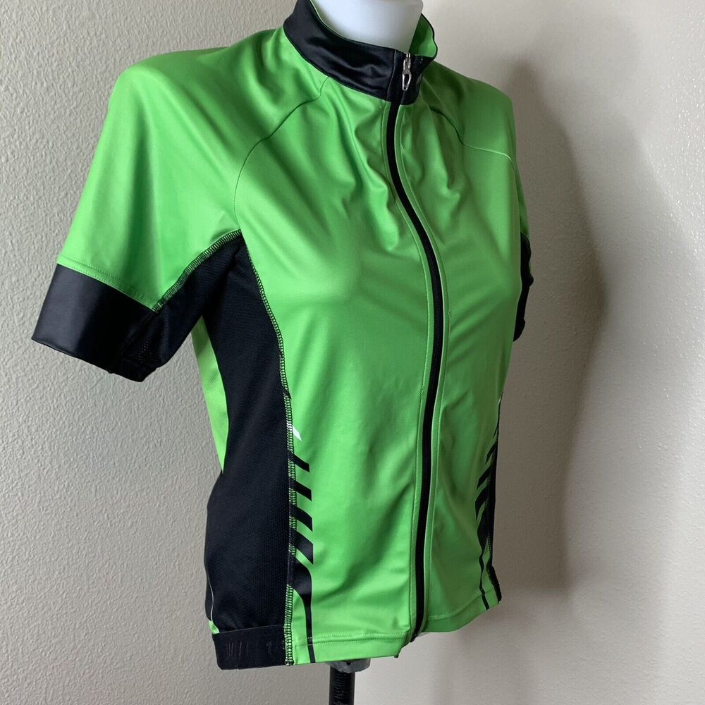 Specialized DeflectUV Form Fit Green Full Zip Cycling Jersey Sz M SL Expert
